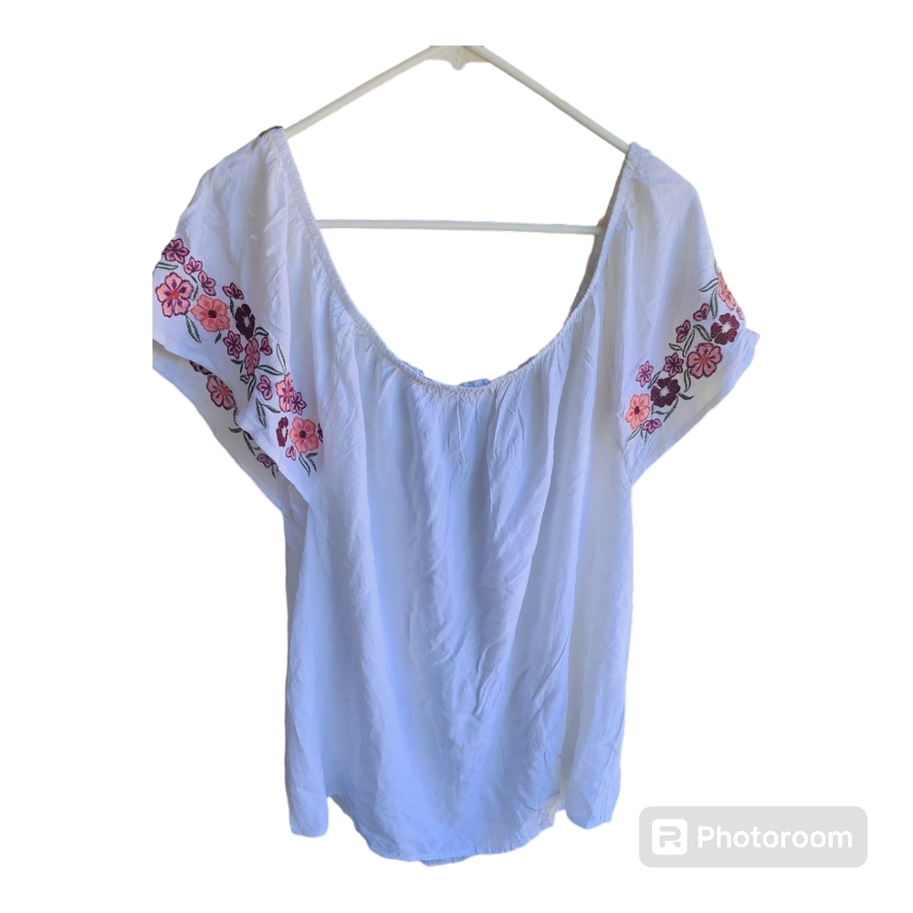 Marianne  boho white top size 2x